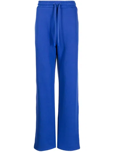 Off-white Moon Tab Cotton Track Pants In Blau