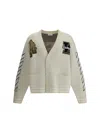 Off-white Lion-embroidery Cardigan In Gray