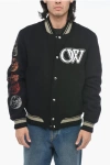 Off-white Off White™ Black Wool Blend Bomber Jacket