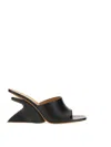 Off-white Jug Wedge-heel Leather Sandals In Black