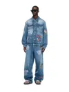 Off-white Man Denim Outerwear Blue Size M Cotton In 4184 Baby Blue - Multicolor