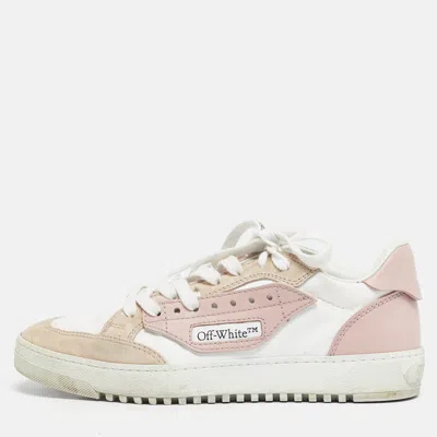 Off-white Multicolor Leather And Suede Off Court Lace Up Sneakers In Neutral