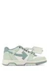 Off-white White & Green Out Of Office Calf Leather Sneakers In Mintgrey