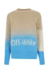 Off-white Mohair Blend Helvetica Degradè Pullover In Multicolor