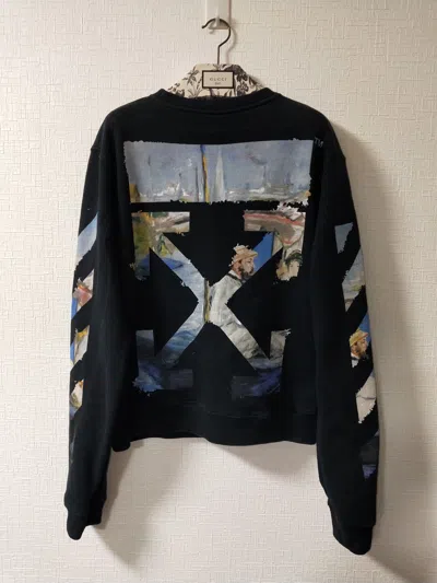 Pre-owned Off-white Multicolor Oil Painting Arrows Sweatshirt In Black