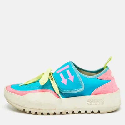 Pre-owned Off-white Multicolor Suede And Fabric Virgil Abloh Sneakers Size 38