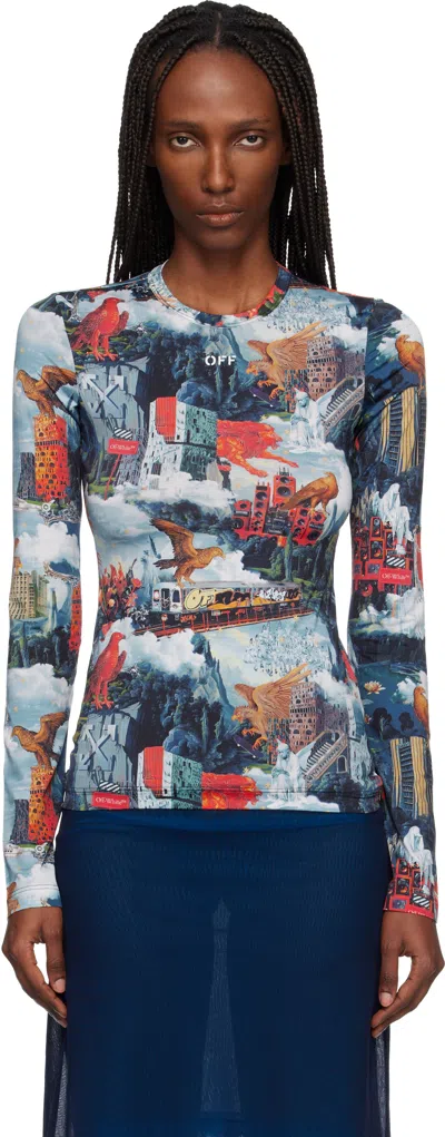 Off-white Multicolor World Paint Second Skin Crew T-shirt