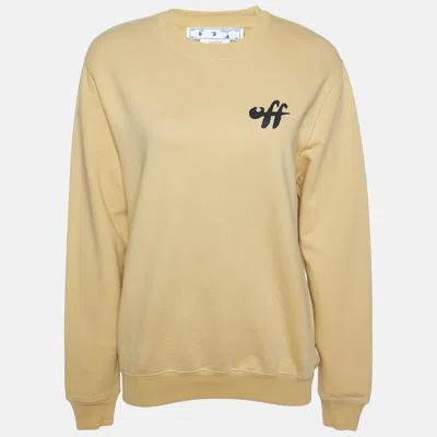 Pre-owned Off-white Mustard Yellow Arrow Print Cotton Sweatshirt Xxs