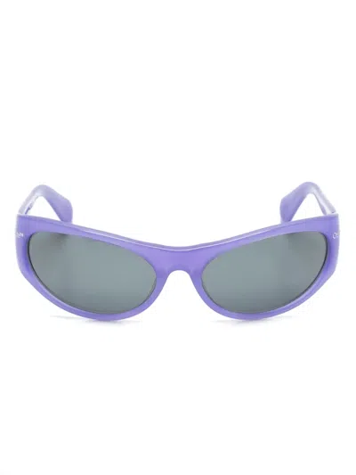 Off-white Napoli Round-frame Sunglasses In 紫色