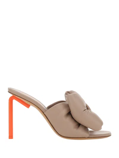 Off-white Allen 110mm Oversize-bow Sandals In Beige Orange