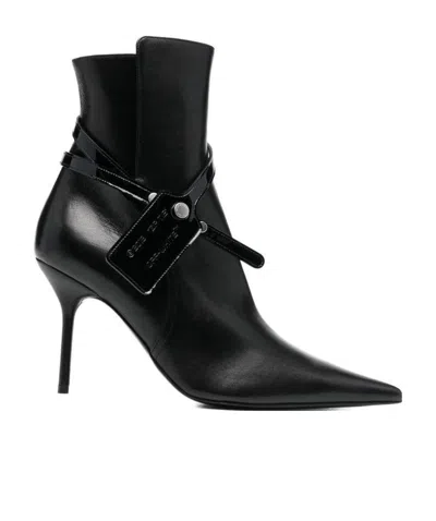OFF-WHITE OFF-WHITE LOGO TAG POINTED TOE BOOTS
