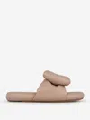 Off-white Nappa Bow Padded Slipper In Beige