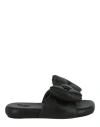 Off-white Padded Bow-embellished Slides In Black