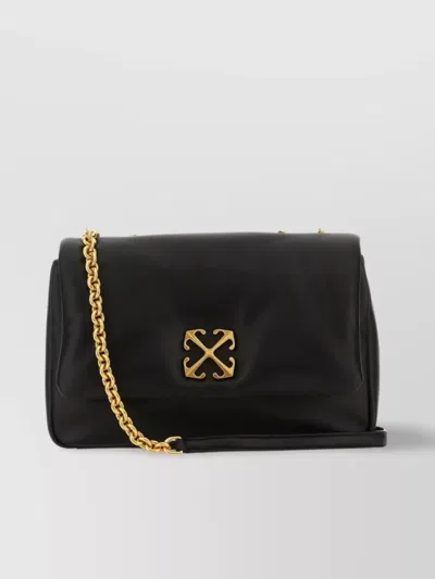 Off-white Arrow Leather Shoulder Bag In Black