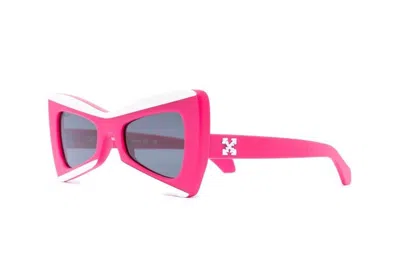 Pre-owned Off-white Nashville Cateye Sunglasses Pink/white/grey (oeri070s23pla0013407)