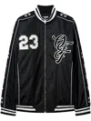 Off-white Nylon Varsity Jacket With Frontal Logo Patch