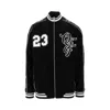 Off-white Nylon Varsity Jacket With Frontal Logo Patch In Black