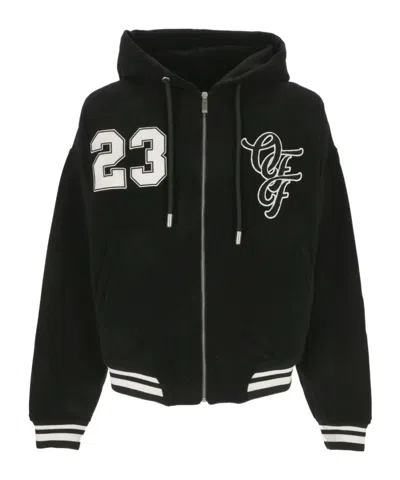 OFF-WHITE OFF-WHITE ZIP-UP DRAWSTRING HOODIE