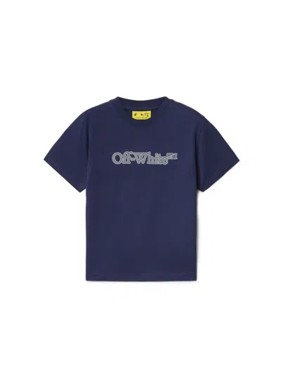 Off-white Kids' Navy Blue Big Bookish S/s T-shirt