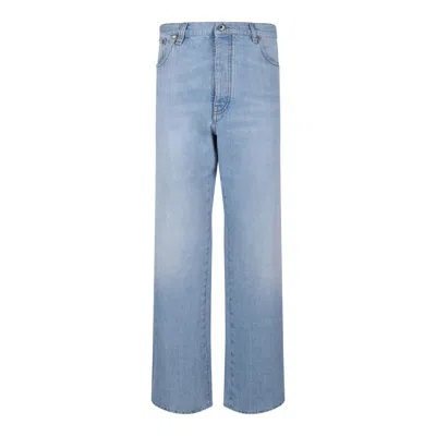 Off-white Navy Blue Cotton Jeans