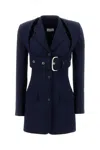 Off-white Belted Wool Blend Blazer With Cut-out Upper In 4700
