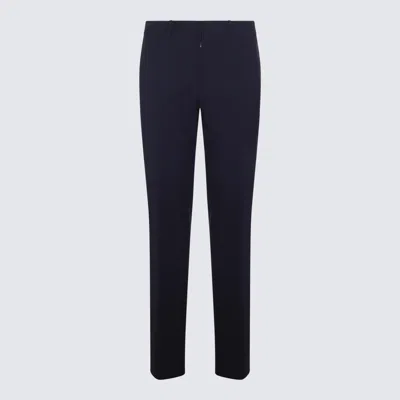 Off-white Navy Blue Viscose Blend Tailored Pants