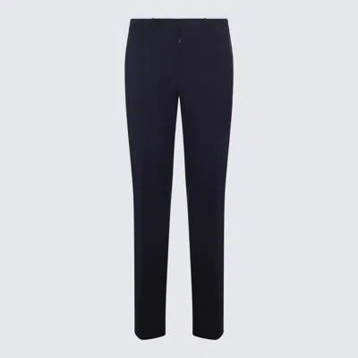 Off-white Navy Blue Viscose Blend Tailored Pants In Black