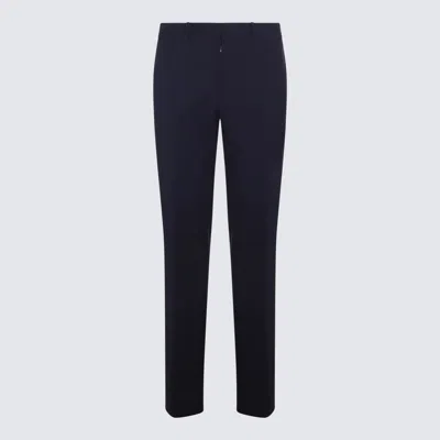 Off-white Navy Blue Viscose Blend Tailored Pants In Sierra Leone