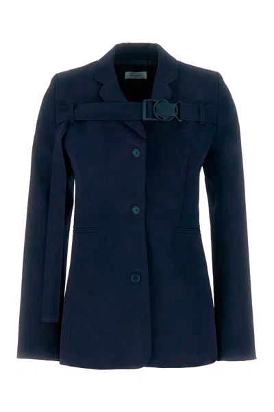 OFF-WHITE NAVY BLUE WOOL BLAZER