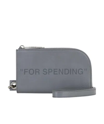 Off-white Neck-strap Wallet In Gray