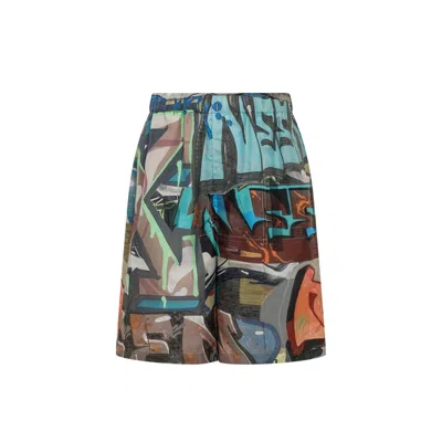 Off-white Neen Allover Lounge Shorts In Green