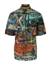 Off-white Graffiti-print Short-sleeved Shirt In Fantasy
