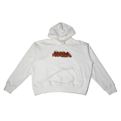 Off-white Neen Graffiti Skater Hoodie White Orange In M