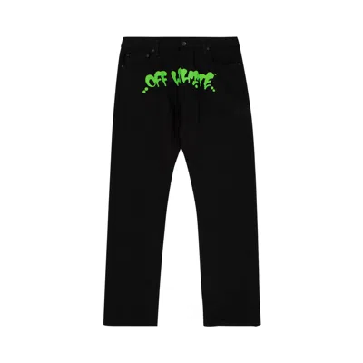 Pre-owned Off-white Neen Slim Straight Jeans 'black/green'
