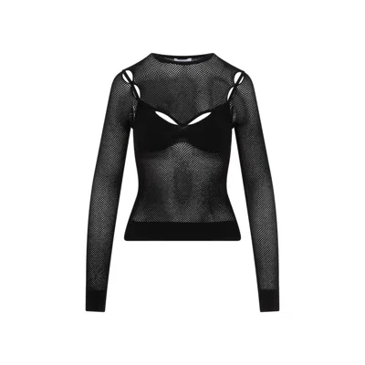 Off-white Net Arrow Bralette Black Viscose Top