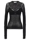 Off-white Net Arrow Bralette Black Viscose Top In Black