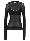 Off-white Net Arrow Bralette Black Viscose Top In Black