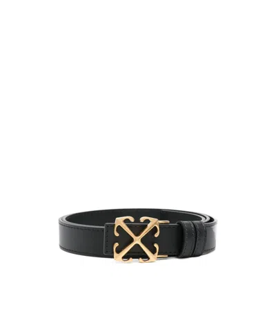 Off-white New Arrow Leather Belt In Black