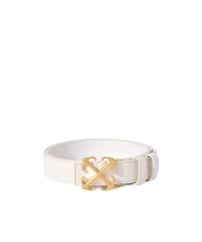 Off-white New Arrow Leather Belt In White