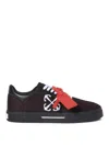 Off-white Vulcanized Contrasting-tag Canvas Sneakers In Black