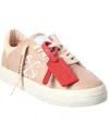 Off-white Textured Leather New Vulcanized Low-top Sneakers In Pink