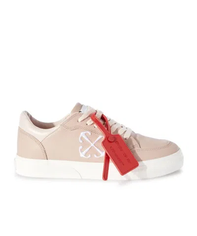 Off-white New Low Vulcanized Leather Sneakers In Nude