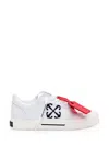 Off-white Low Canvas Vulcanized Sneakers In White Black