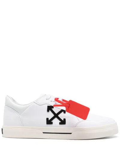 Off-white Off White New Vulcanized Low Sneakers In 0110 White Black