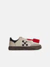 Off-white 'new Low' White Leather Sneakers In Light Blue