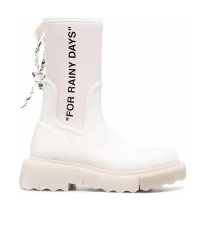 Off-white New Rubber Neoprene Boot White Black