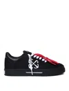 Off-white Vulcanized Contrasting-tag Canvas Sneakers In Black