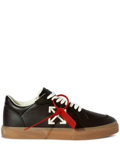 Off-white Ew Low Vulcanized Leather Sneakers In Black