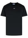 Off-white Graphic Print Crew Neck Cotton T-shirt In Black