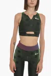 Off-white Nike Double-layered Active Top In Stripe Motif In Green